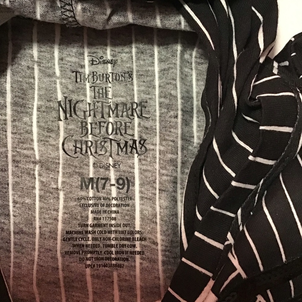 The Nightmare Before Christmas Jack Skellington kids hoodie tee size M (7-9) - Picture 5 of 5